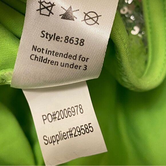 WEISSMAN Dance Costume neon green fringe sequins dress Feel This Moment 8638 SA - Picture 9 of 11